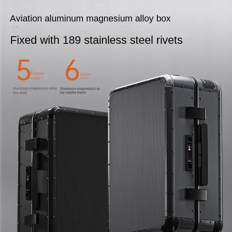 20/24 inch All aluminum-magnesium alloy Travel Suitcase Carry-On Luggage Trolley Case With Wheels Business Boarding Box