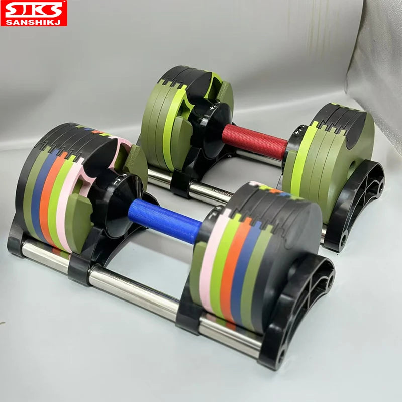 Ensemble d'haltères ronds ajustables, deuxième génération, augmentation de 2 kg, 24 kg, 36 kg, Fitness, Nouvelle mise à niveau