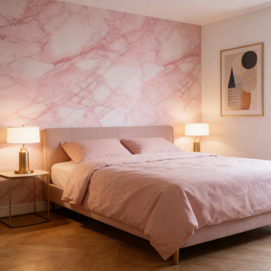 Glossy Pink Marble Contact Paper Self-Adhesive Kitchen CountertopGranite Wallpaper Waterproof Oil Proof Sticker for Home Decor