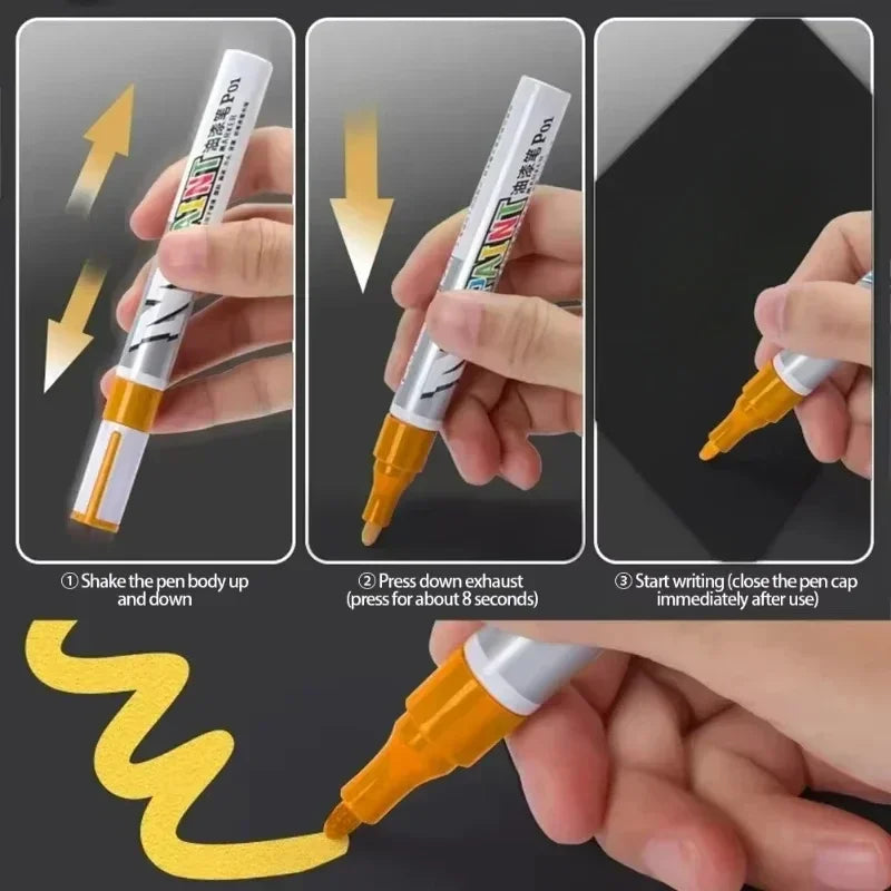 Stylo de retouche pour rayures de voiture, marqueur de peinture étanche, entretien des pneus de voiture, automobile, noir, blanc, rouge, argent