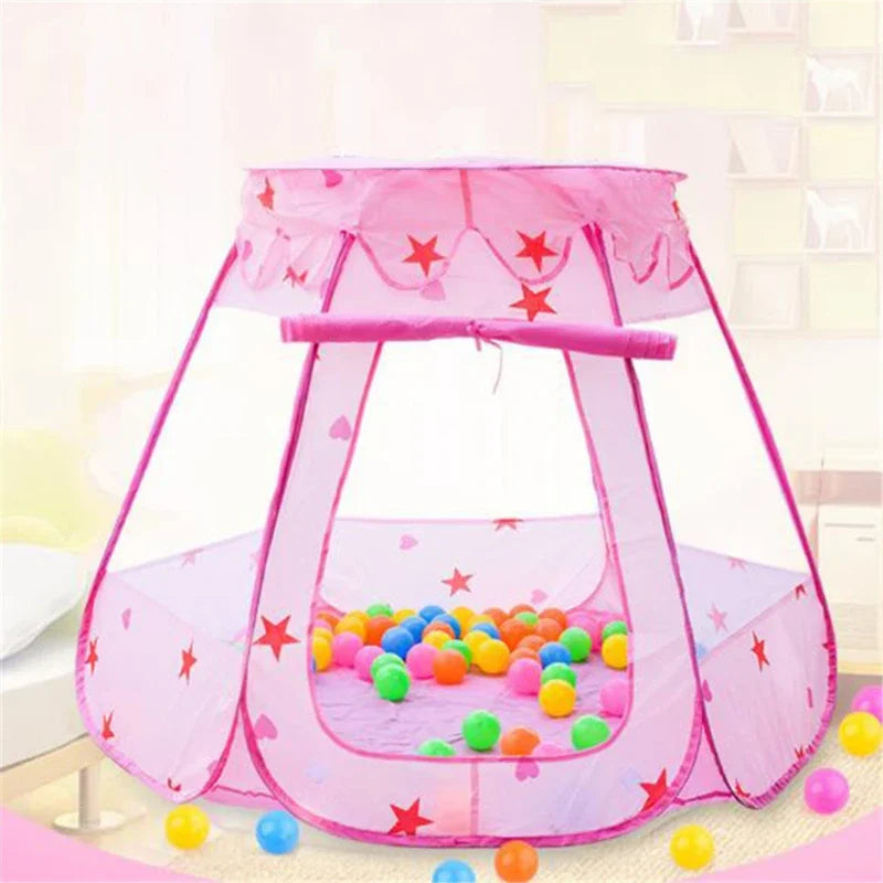 Tentes de château pliantes portables pour bébés et tout-petits, roses et bleues, jouets de camping, maison de jeux, décoration de chambre intérieure/extérieure, cadeau d'anniversaire et de Noël