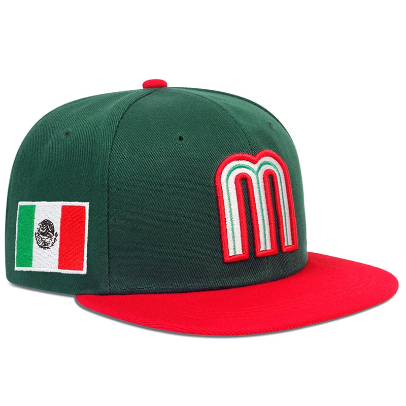 Unisex M Buchstaben Seiten Brasilianische Flagge Stickerei Hip-Hop Hüte Frühling Herbst Outdoor Verstellbare Freizeit Baseball Caps Sonnenhut