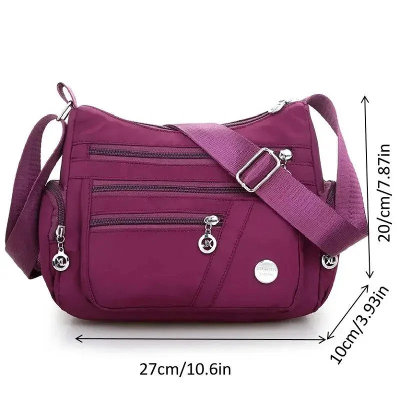 Damen Umhängetasche Wasserdichte Tragetasche Lässige Nylon Handtasche RFID Leichte Kuriertasche