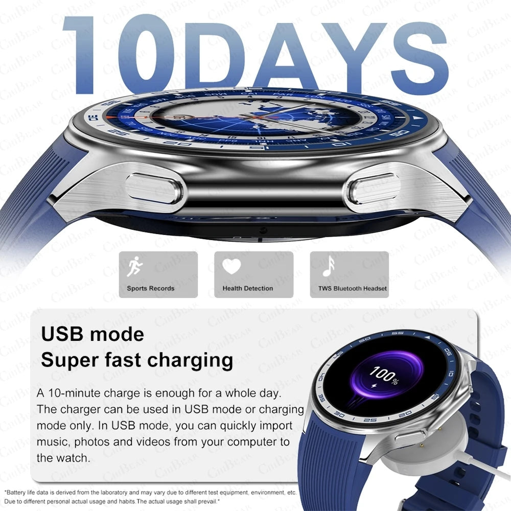 OPPO DT Watch X Montre Connectée Bluetooth avec Appel, 4 Go de Mémoire, Enregistrement, Lecture MP3+MP4, Son Surround Visuel 3D, Smartwatches Homme 2025 Nouveau
