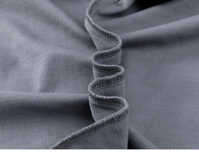 T-shirt polo d'affaires d'été décontracté ample brodé de marque de luxe haut de gamme en coton pur à 100 % pour homme à manches courtes respirant