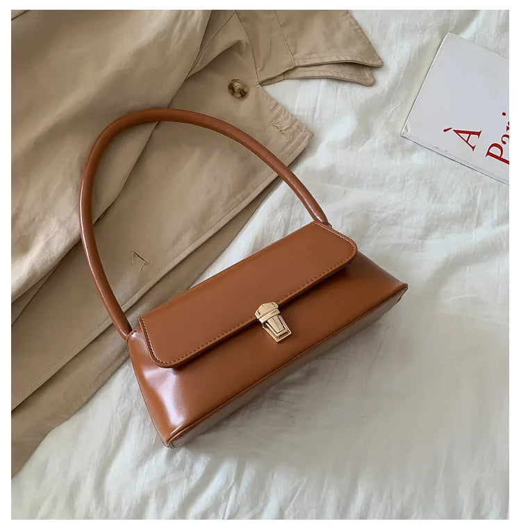 Korean Style Underarm Female Bag PU Minimalist Women Handbag 2025 New Fashion Shoulder Bag Solid Color Daily Commuter bag