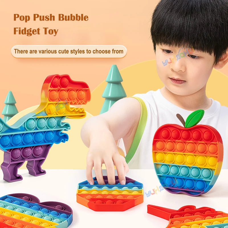 Regenbogen Pop Push Bubble Fidget Anti Stress Spielzeug für Erwachsene Kinder besondere Bedürfnisse sensorisches Spielzeug interaktives Spielzeug für Kinder