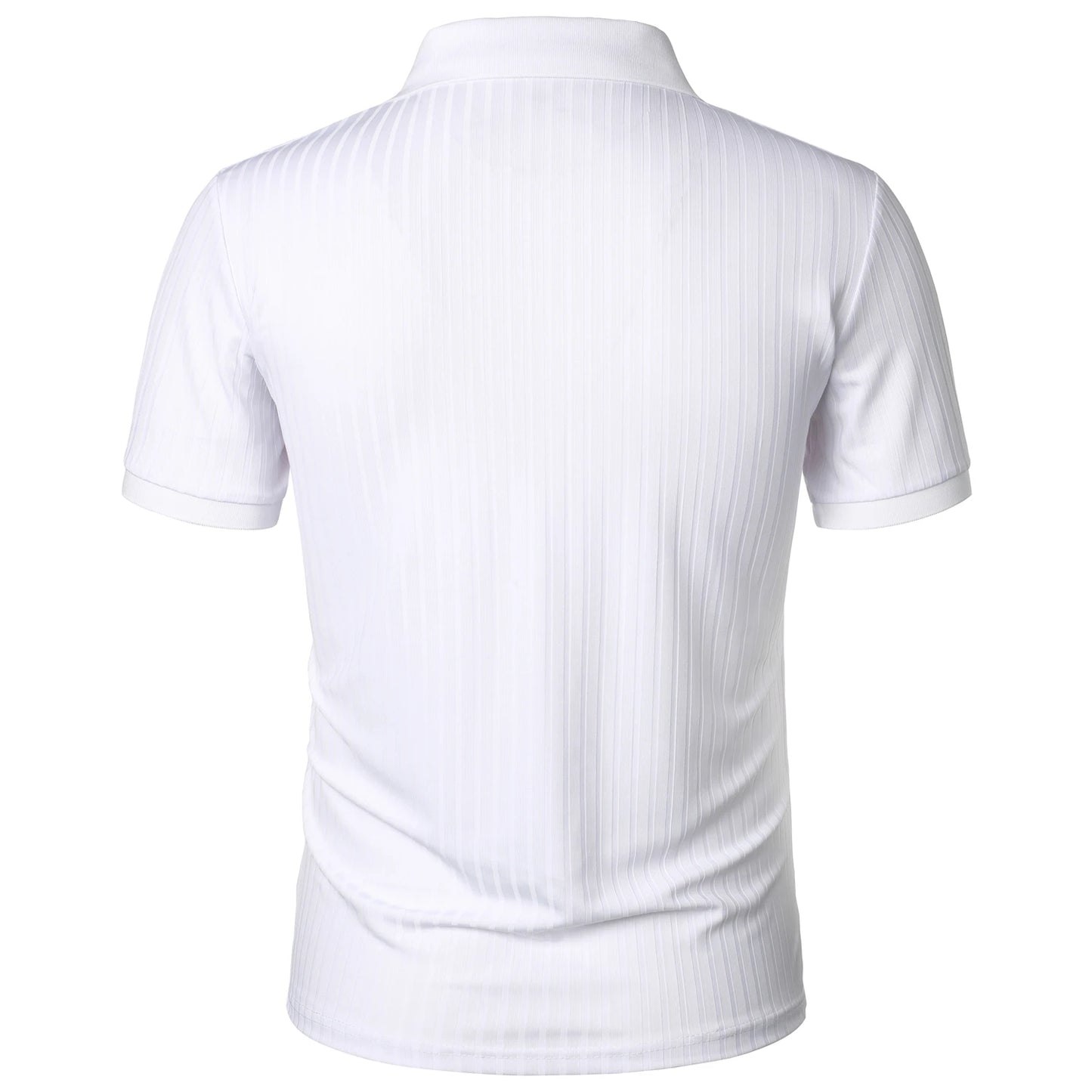 Herren Lauf-Sport-Fitnessbekleidung Sommer hochelastisches, vertikales Kurzarm-Polo-Shirt schlankes Strick-Basis-Shirt
