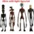 4 Stk./Set Siren Head Actionfiguren Spielzeug 20cm Sirenhead Figur Horror Modell Puppe mit Leuchtbasis Kindergeschenk SCP 6789 Spielzeug