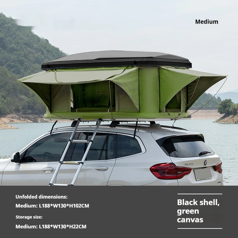Durable Automatic Foldable Hard Top Roof Tent - For Sedan, SUV, Off-Road, Pickup & Outdoor Camping Self-Driving