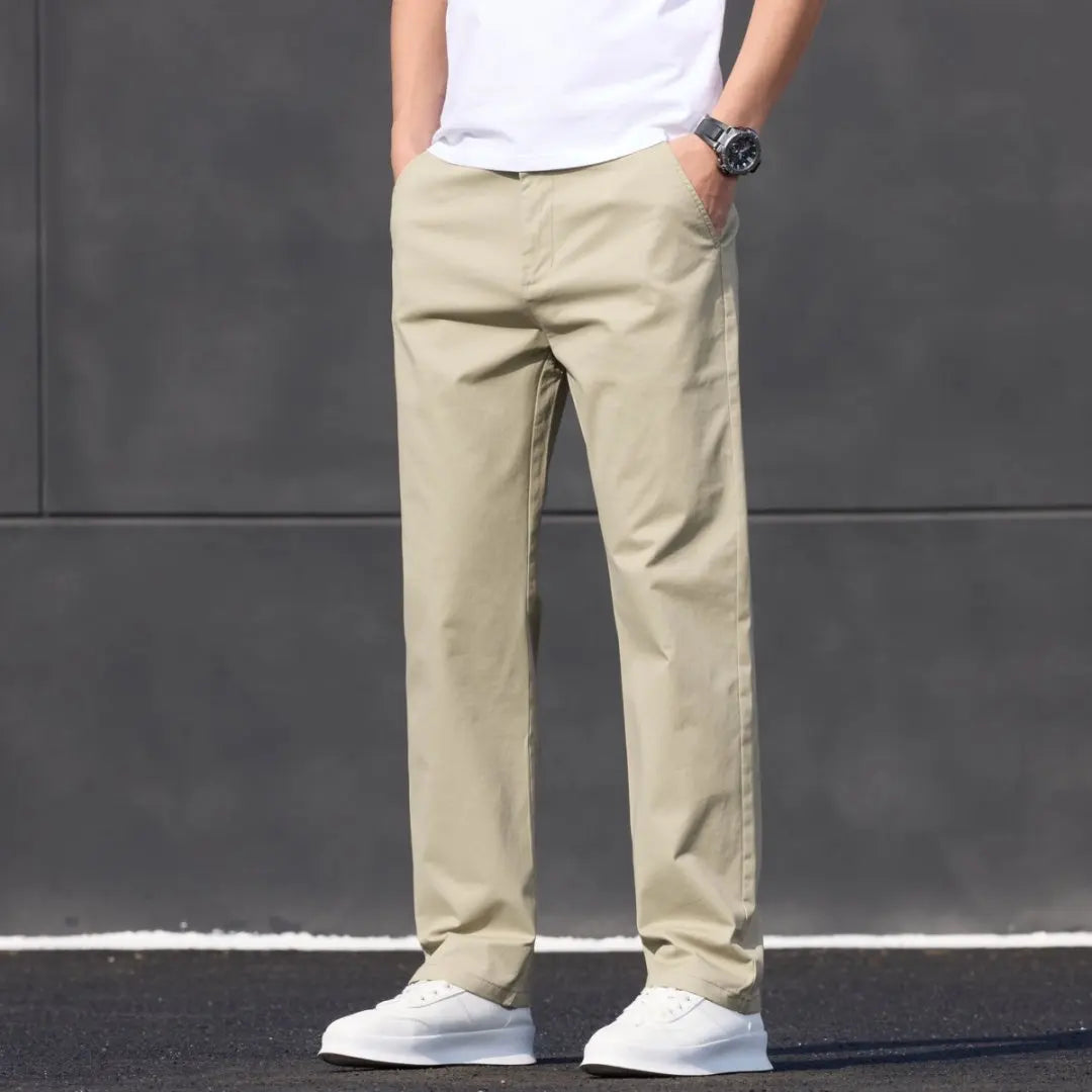 2025 Stretch Herrenhose Straight Fit Baumwolle Golfhose Herren Frühling Sommer Anzughose Büro Arbeit Freizeit Schwarz Marineblau Khaki
