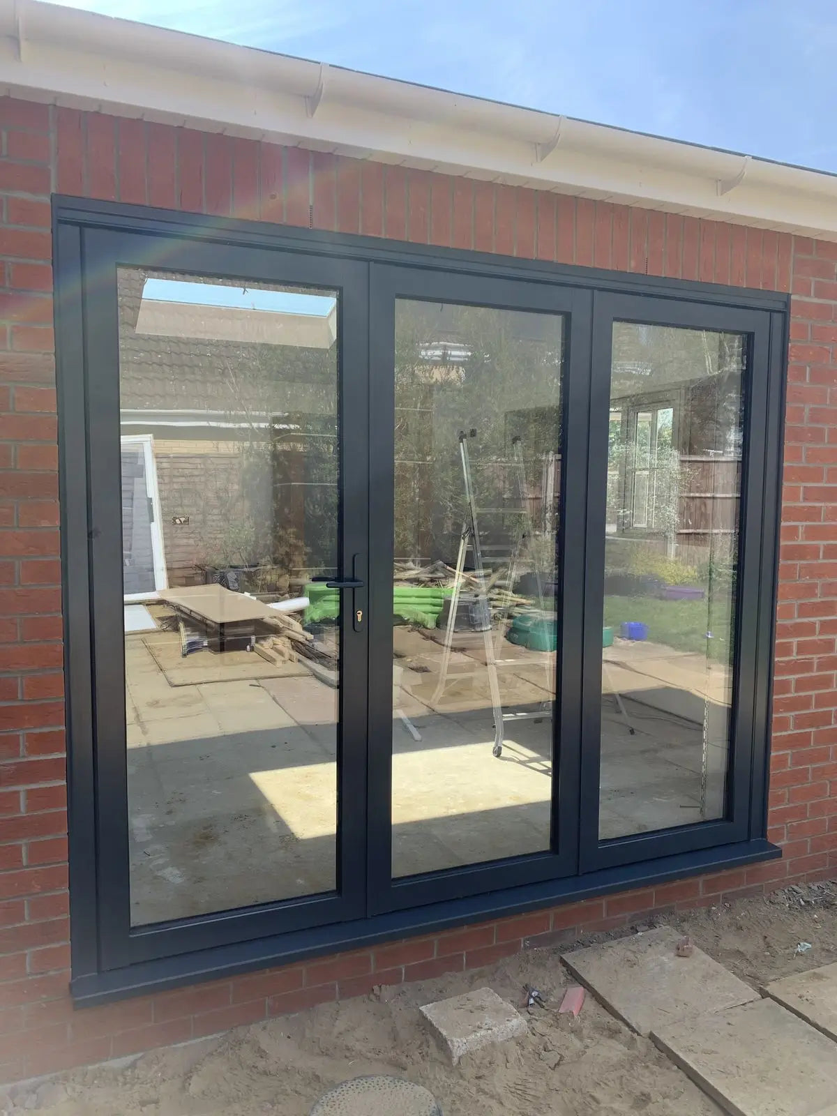 Home Bi Folding Door Patio Exterior Panoramic Accordion Folding Door Residential Aluminium Thermal Break Double Glass Doors