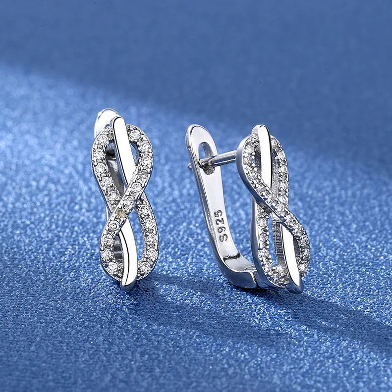 Ohrringe aus 925er Sterlingsilber, Schmuck, hochwertige Retro-Ohrringe mit einfachem Muster, lila-weiße Zirkon-Ohrringe, Bestseller