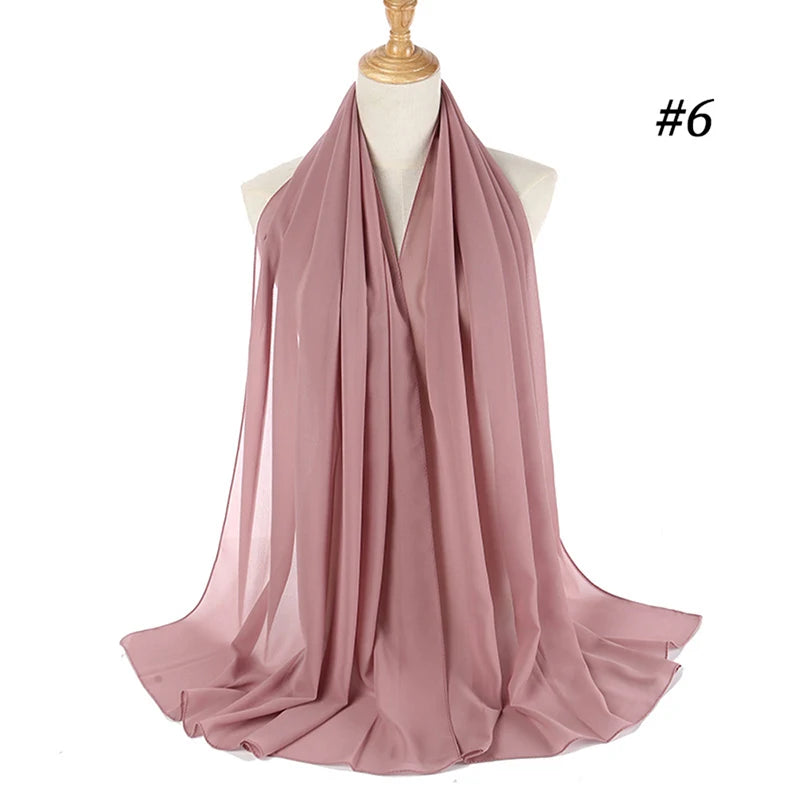 Hijab musulman en mousseline pour femmes, écharpe en mousseline bulle, voile pour femmes, musulmanes, islamiques, de couleur unie, malaisiennes, écharpes foulard musulman