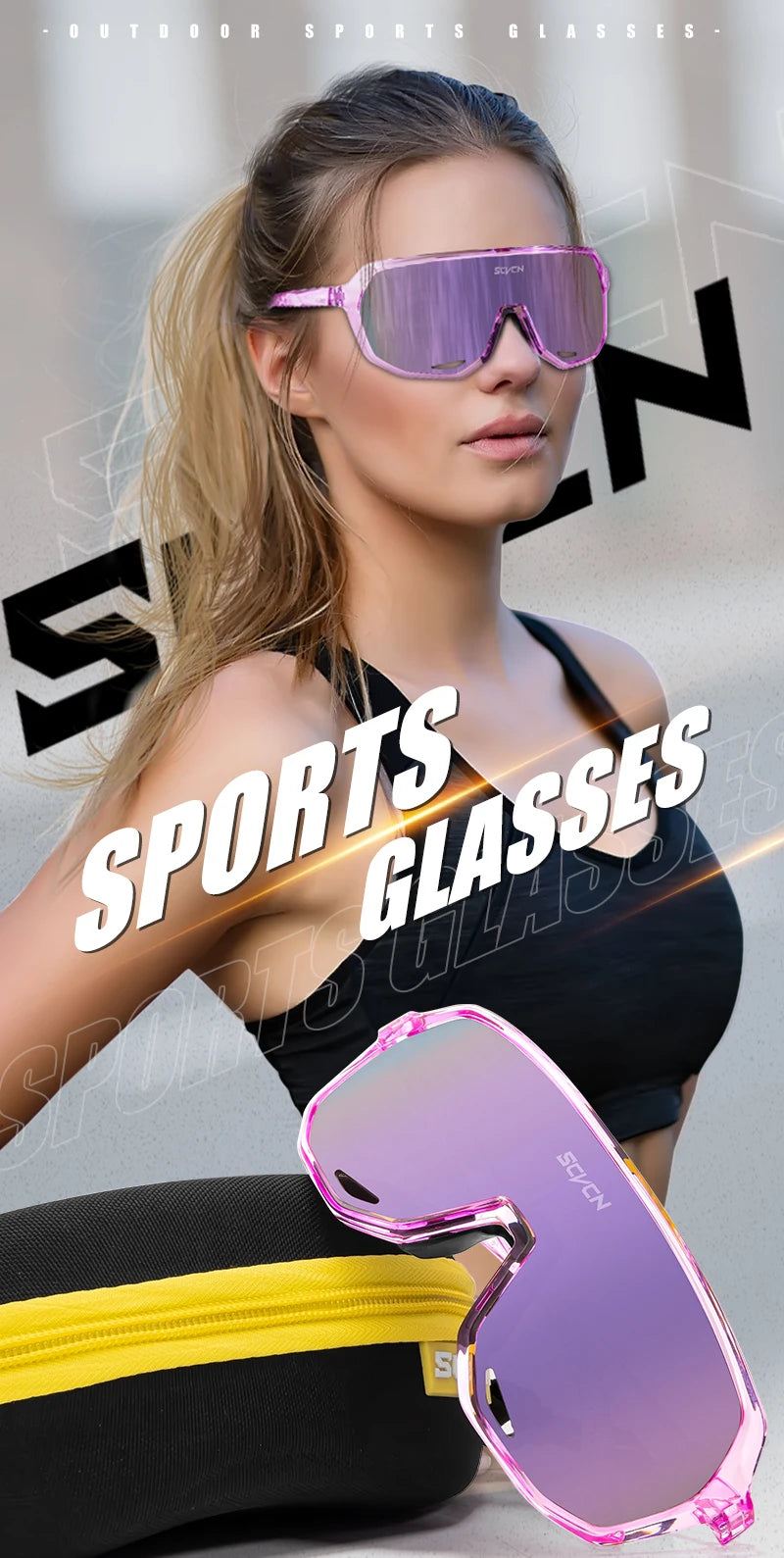 SCVCN Lunettes de soleil photochromiques d'extérieur, lunettes de cyclisme pour hommes, lunettes de vélo pour femmes, VTT, vélo de route, lunettes de cyclisme UV400