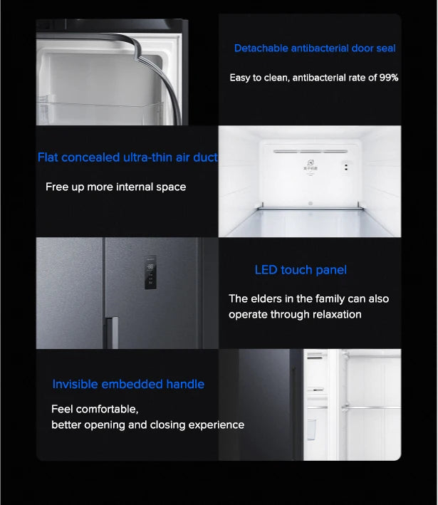 501L Side-by-Side Refrigerator - Smart 2-Door Fridge with App Control (36dB Ultra-Quiet Operation, Energy Saving）