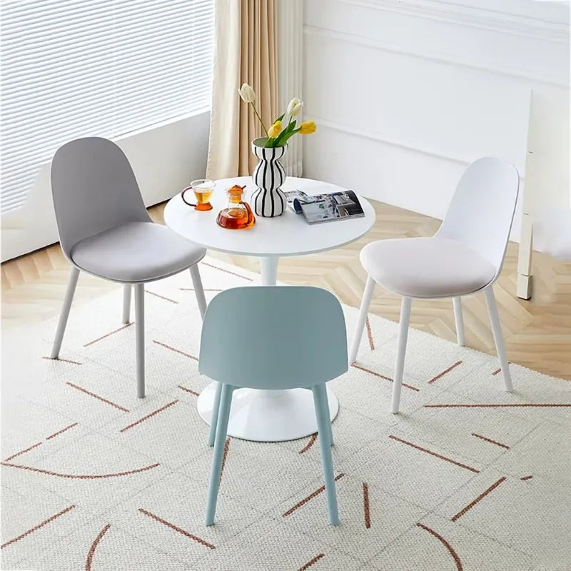 Set Of 4 Aesthetic Dining Chairs Plastic Comfortable Modern Living Room Dining Chairs Ergonomic Bedroom Chaises Home Furniture