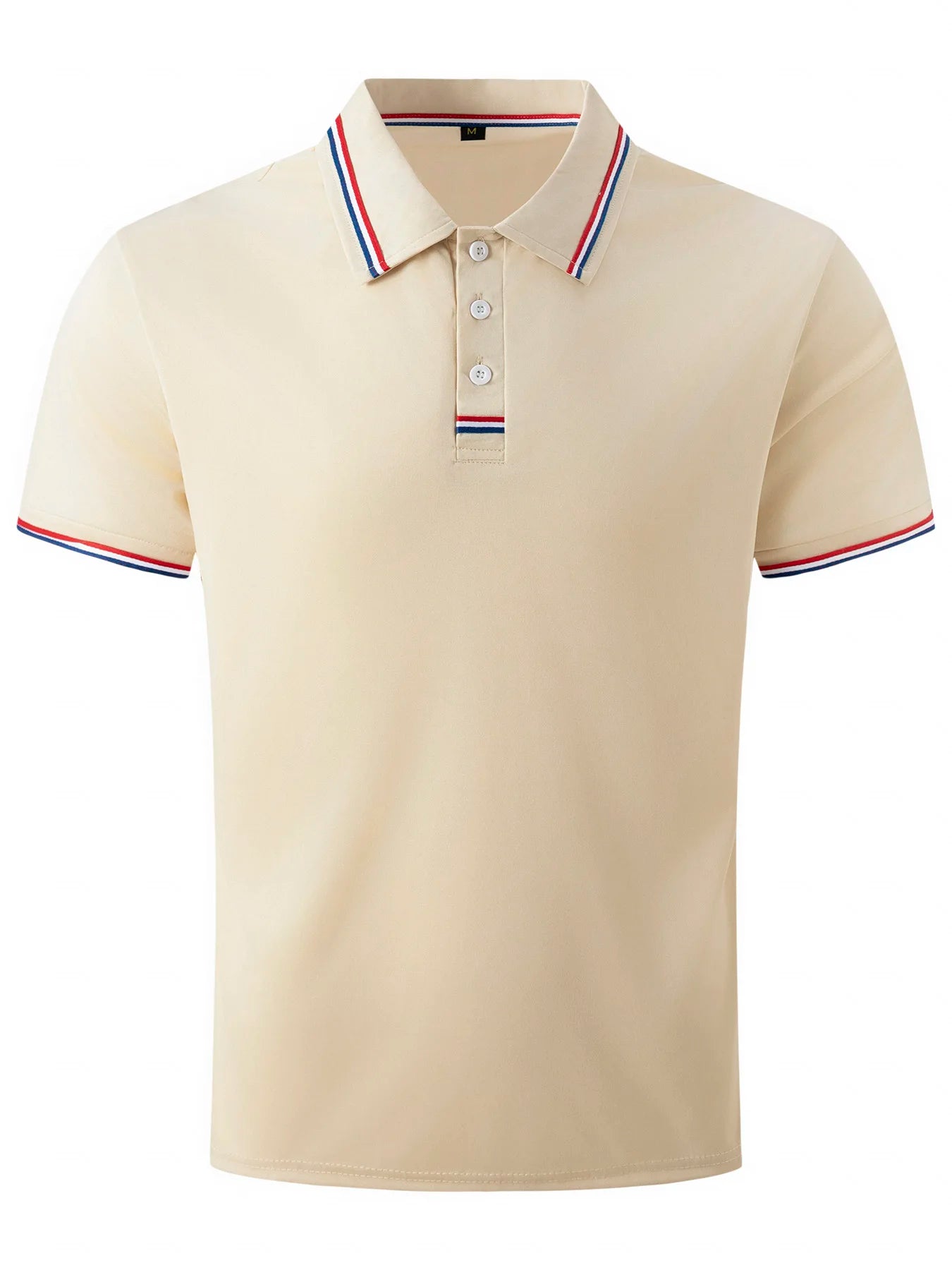 Men's Quick-Drying Solid Color Polo Shirt Summer Elastic Collared Short-Sleeved Sports T-Shirt for Active Wear