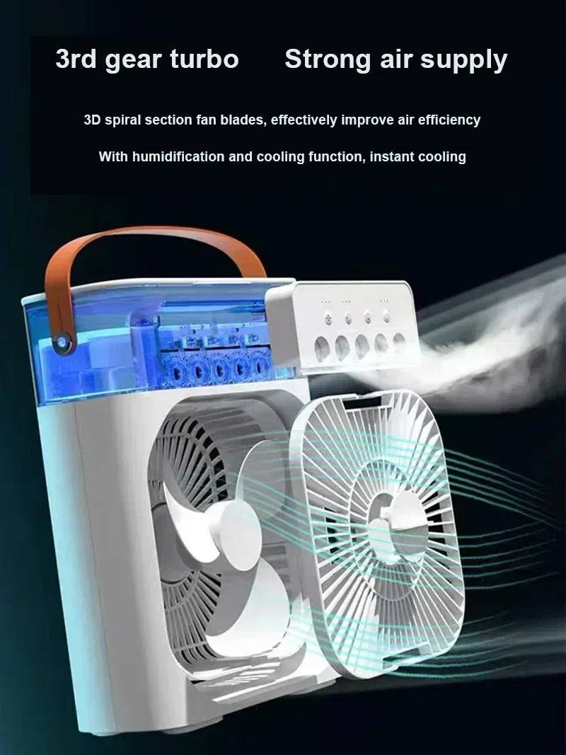 Top-Angebot! Zuhause - Tragbarer Ventilator Klimaanlage: 3-in-1 Design mit Luftbefeuchter USB Elektrisches LED Nachtlicht