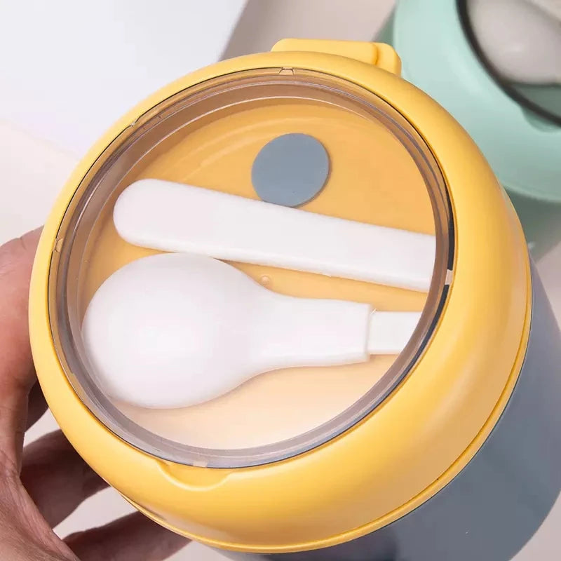 Boîte à déjeuner en acier inoxydable de 510 ml avec cuillère, récipient alimentaire isotherme, tasse à vide, boîte à bento isolée, tasse à soupe thermos pour l'école des enfants