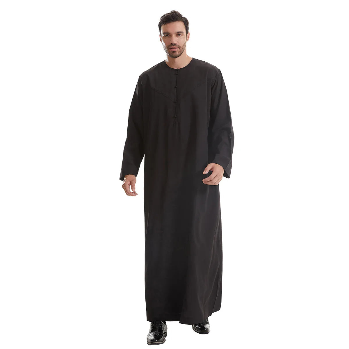 New 2024 Eid Muslim Islamic Middle East Abaya Dubai Malaysia Loose Gown Button Shirt Men Clothing Jalabiya Abayas Ramadan Caftan