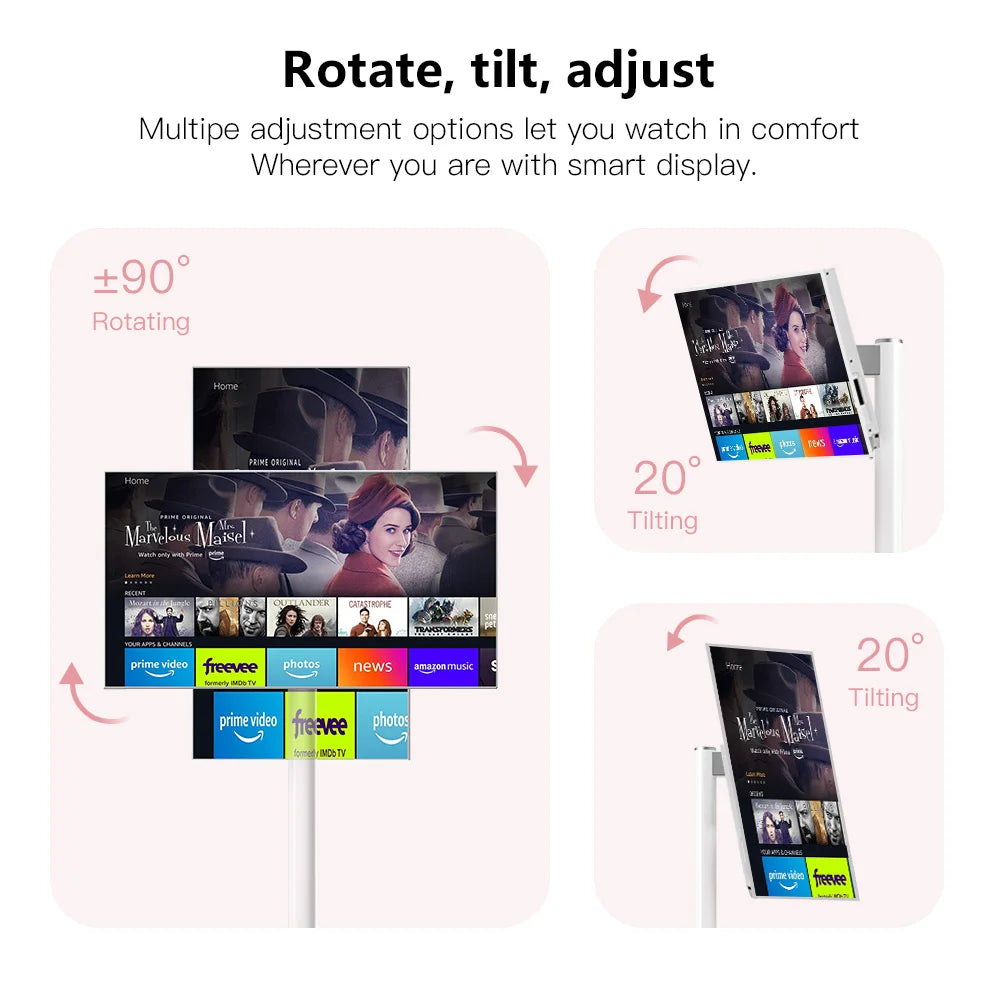 Android Tablet Smart Television in Cell Touch 21,5 Zoll LCD-Bildschirm Beweglicher kabelloser rollbarer Smart TV mit 5 Stunden Akkulaufzeit