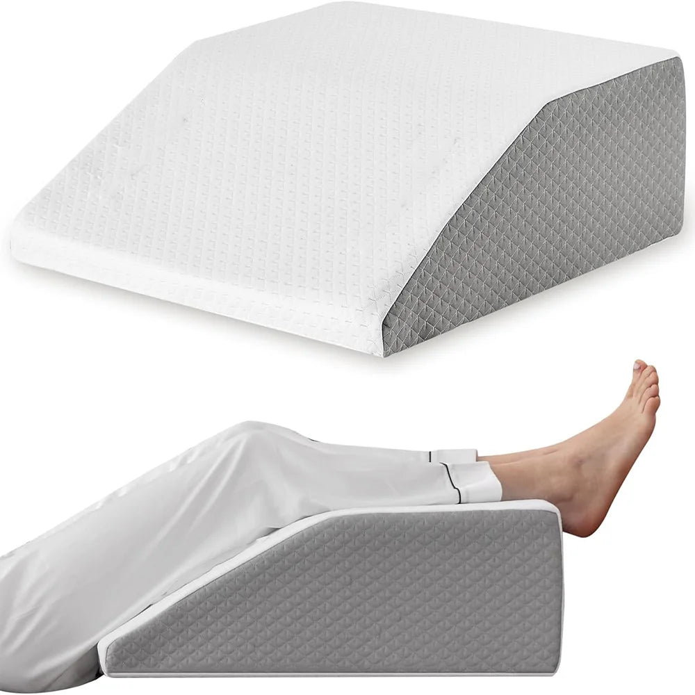 Oreiller de Jambe, Oreiller pour Relever les Jambes de 20 cm, Repos, Sommeil, Cale de Jambe pour Dormir sur le Côté, Oreiller Cale Jambe en Mousse à Mémoire de Forme