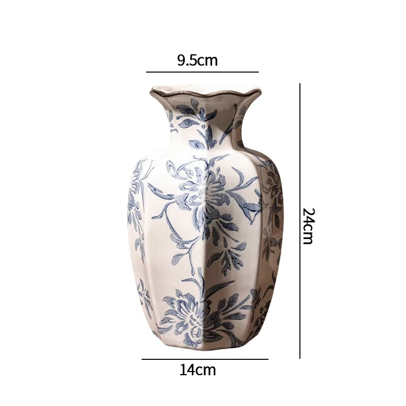 Vase à fleurs en céramique, Centre de table décoratif, Vase esthétique, Vases pour plantes hydroponiques, Ornement de bureau, Décoration d'intérieur