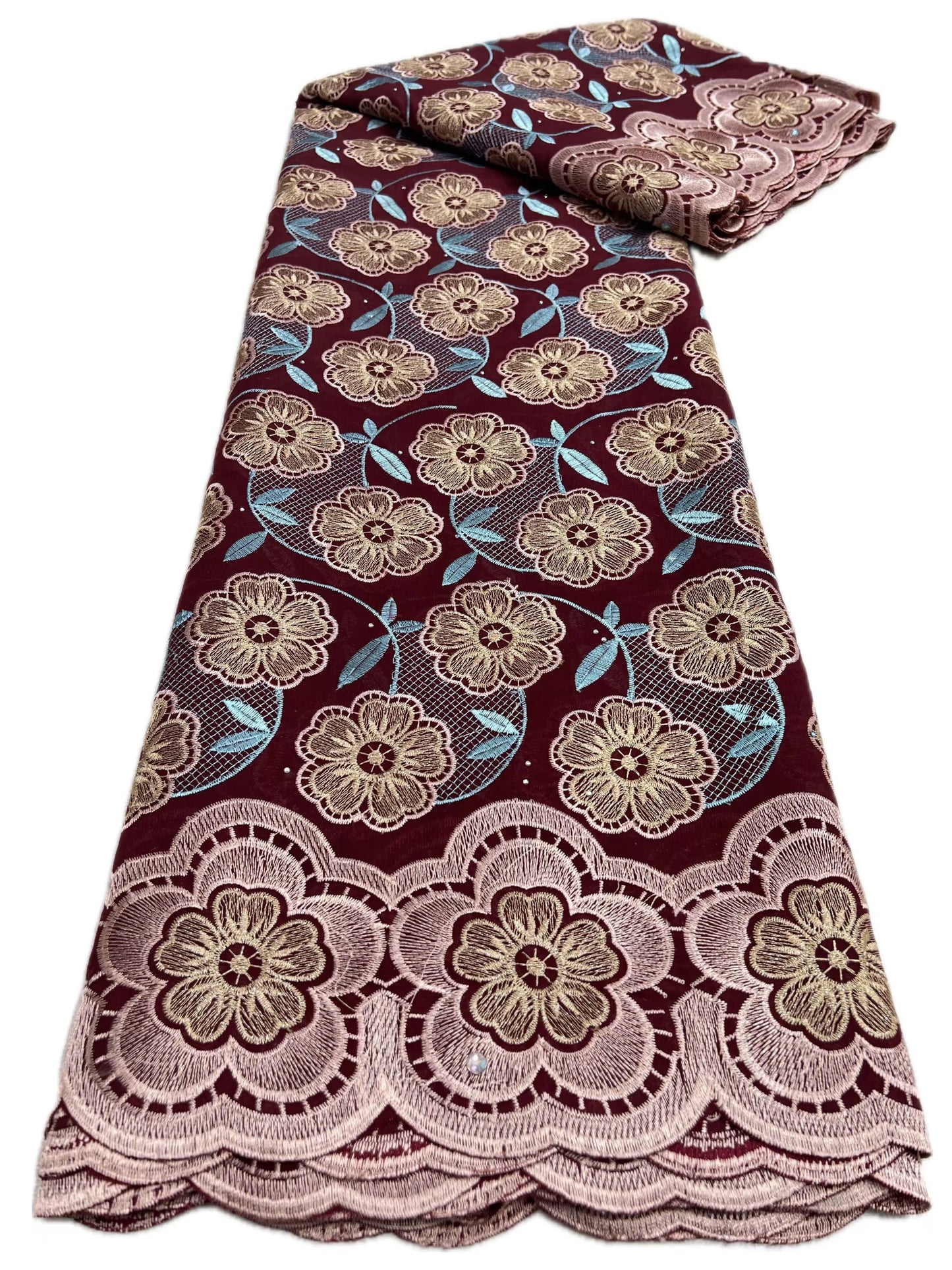 Dentelle Voile Suisse En Suisse Avec Pierres Appliquées Fleur 3D 2026 Tissu De Dentelle Africaine Super Qualité Pour Robe De Mariée En Dentelle