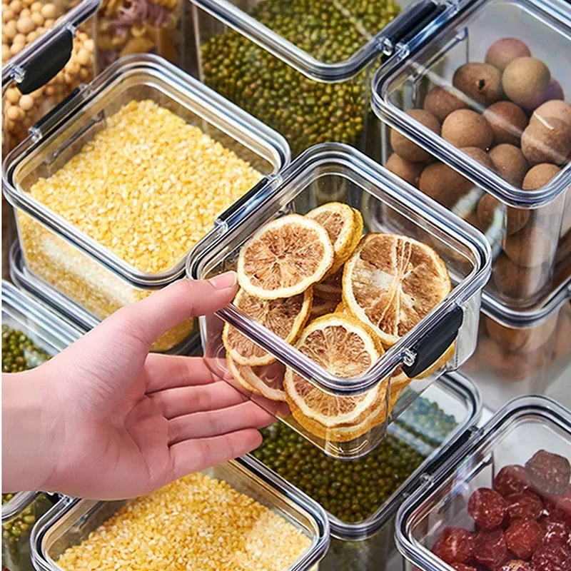 Bocaux scellés de 460 à 1800 ml, organisateur de cuisine pour le stockage des céréales, grand réservoir en plastique, boîte de rangement étanche à l'humidité, bocaux à condiments ménagers