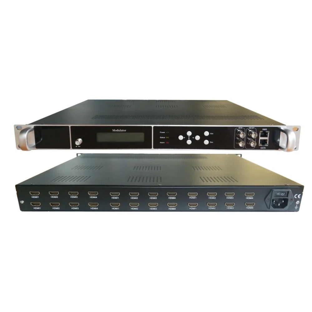 24 HD MI Input 8 Channel DVB-T/ISDBT Output Encoder Modulator 1080p Digital RF Modulation for TV Broadcast And Cable Systems