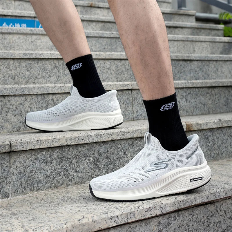 Chaussures pour hommes Skechers - Chaussures de marche et de course sans lacets pour hommes - Légères, respirantes, pour l'extérieur, décontractées, sportives - Skechers