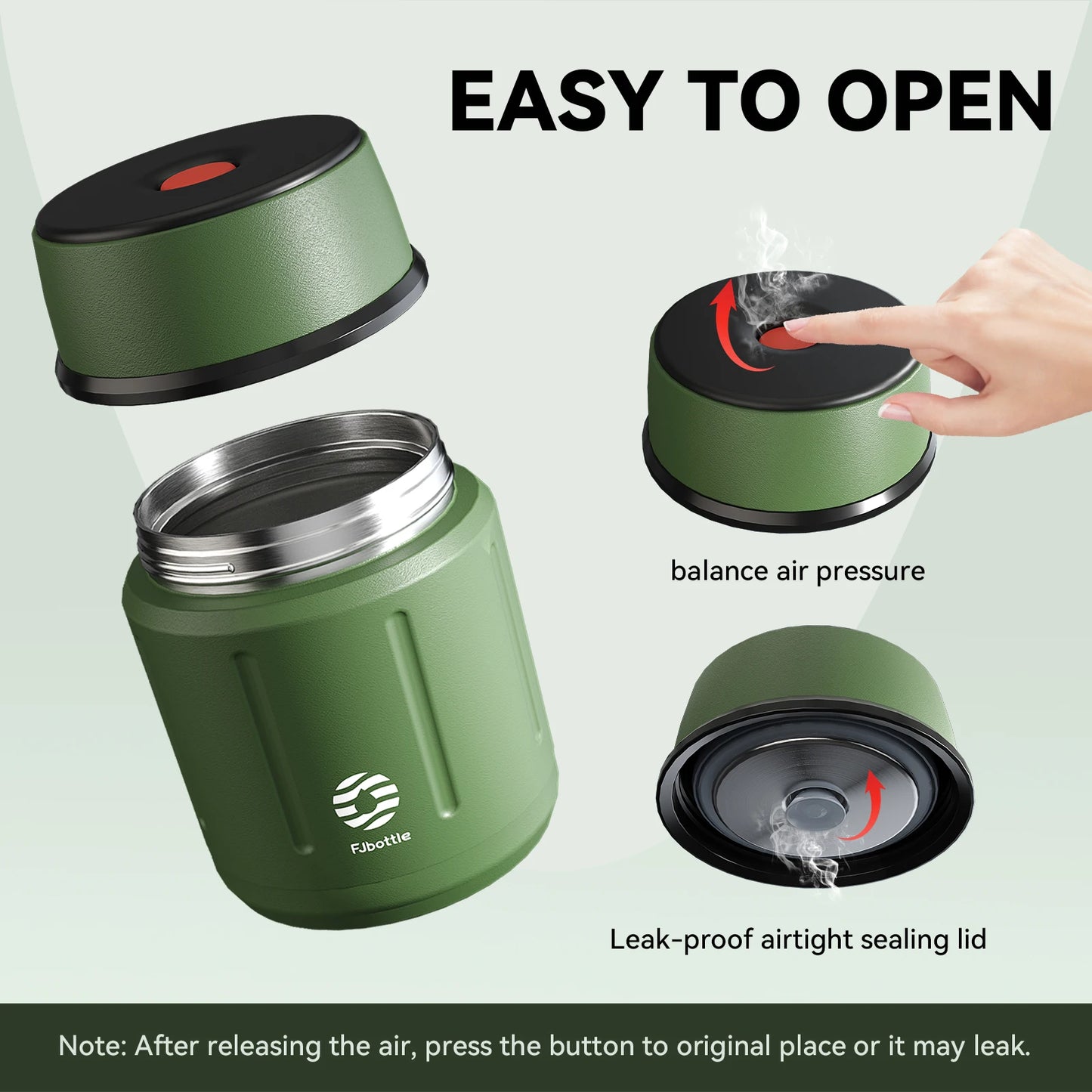 Fjbottle 500ml Essens-Thermoskanne, 316 Edelstahl Vakuumisolierter Essensbehälter mit Löffel Kinder-Brotdose