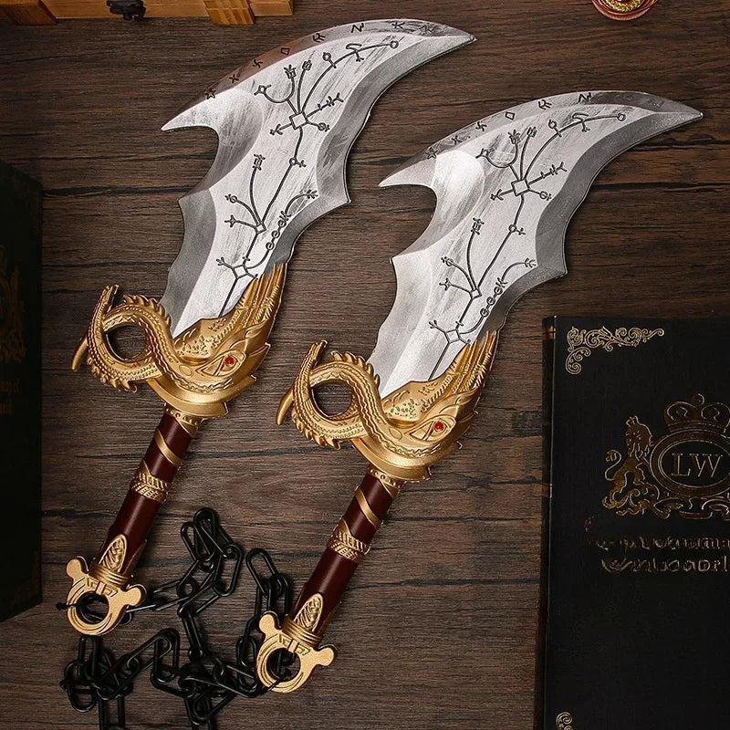 92cm Kratos Axe Katana Athena Leviathan Blade of Chaos Sword God of War 4 Cosplay Prop Real Size Japanese Katana Samurai Sabre