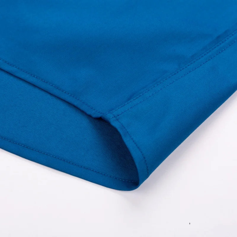 Chemise de Travail Blanche Homme en Fibre de Bambou Bleue 8XL Manches Longues Bureau Affaires Anti-rides Infroissable Décontractée