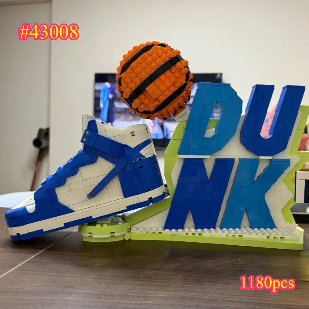 Basketball Sportschuhe 43008 Bausteine Sets Weihnachten Geburtstag für Kinder Jungen DIY Modell Geschenke Spielzeug 1180 Stück
