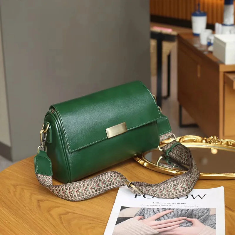 Vielseitige Damen-Umhängetasche aus Rindsleder, Damen-Crossbody-Tasche, Neu 2025, pflanzlich gegerbtes Oberleder, lässige Messenger-Handtasche