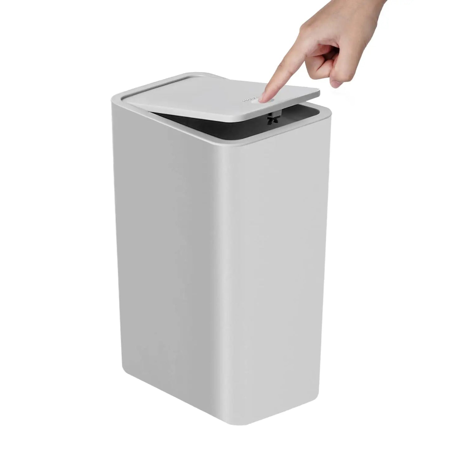 Badezimmer Mülleimer-10L Kleiner Mülleimer mit Druckdeckel für Toilette, Schlafzimmer, Wohnzimmer – Kunststoff-Abfalleimer mit Pop-up-Deckel