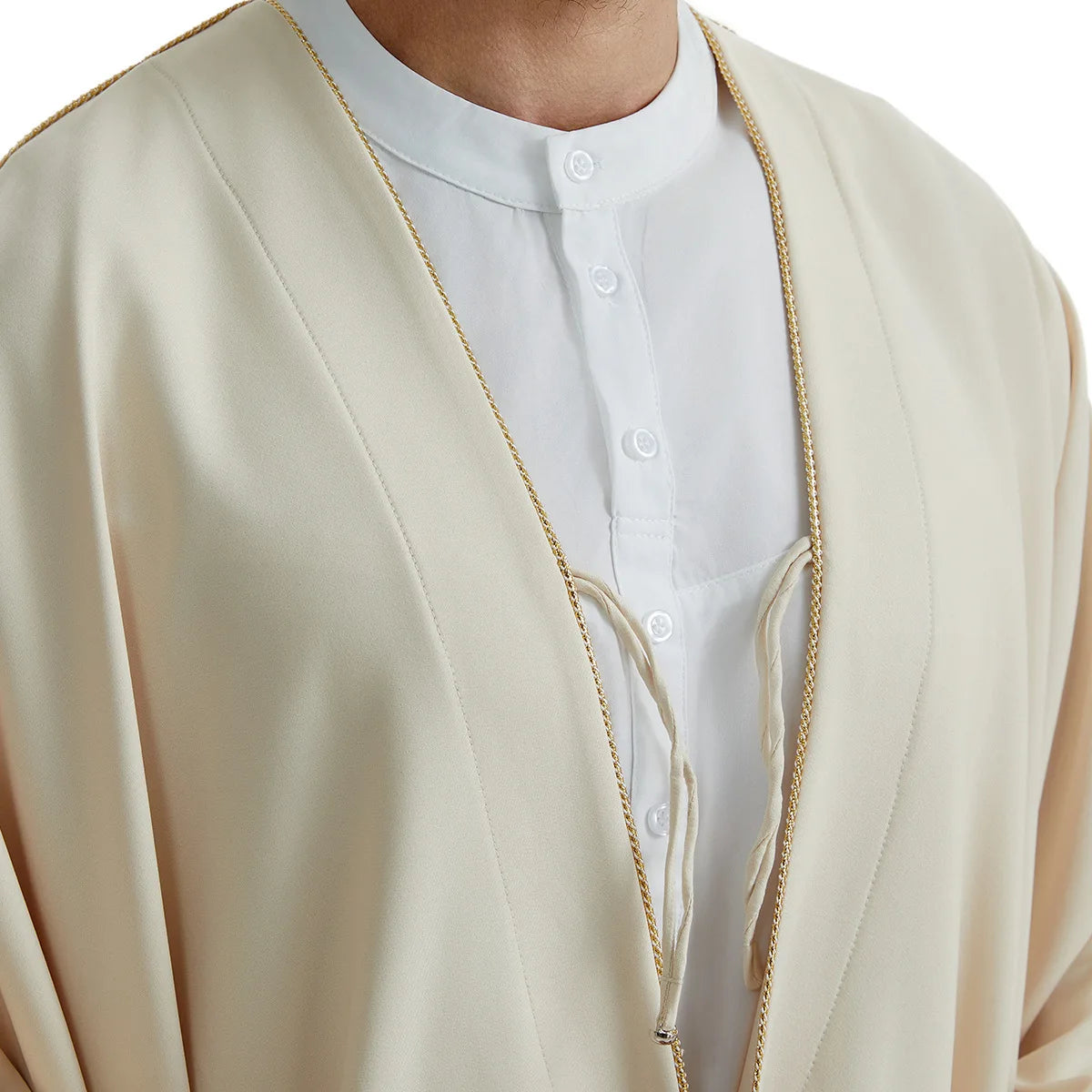 Ramadan Djellaba Eid Abayas Gebets-Kaftan Herren Muslimischer offener Abaya Türkei Arabischer Cardigan Robe Marokko Jubba Thobe Islam Dishdasha