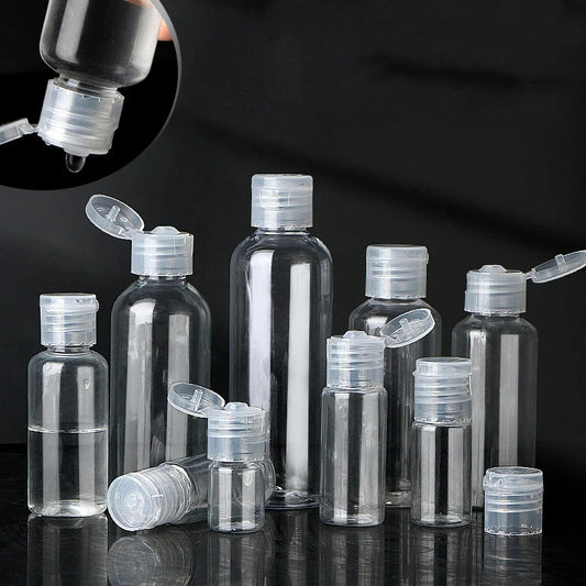30/50/100pcs 5-120ml Plastic Squeeze Bottle with Flip Cap PET Lotion Shampoo Empty Cosmetic Sample Container Travel Bottles