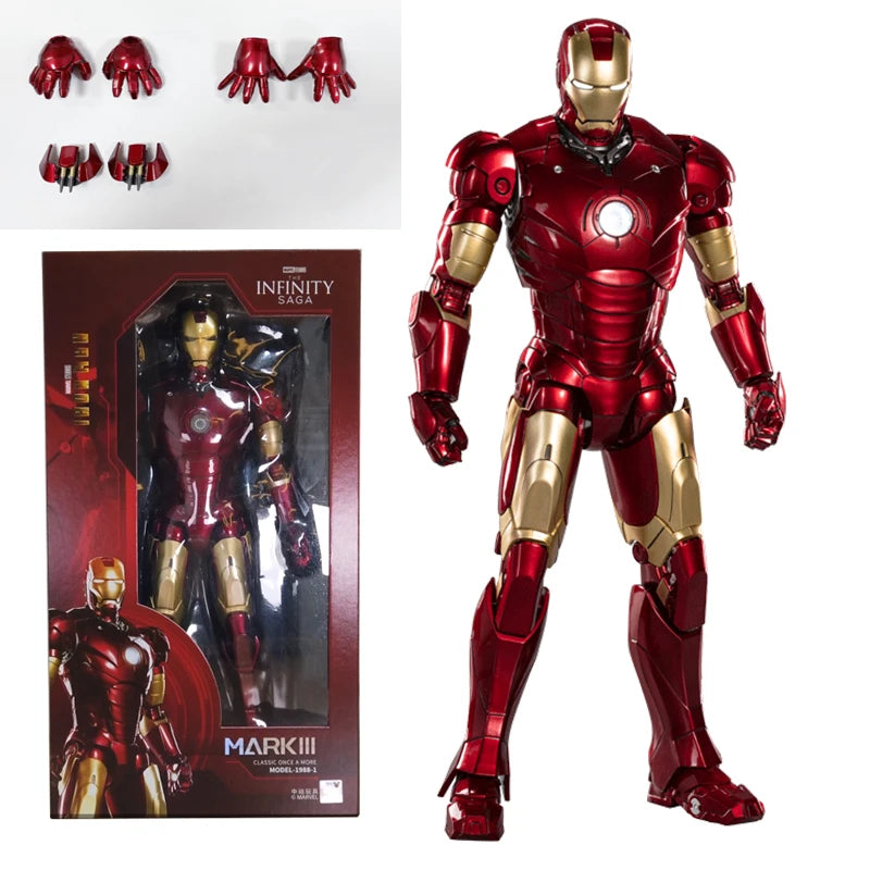 ZDTDS Original 1/5 36CM Iron Man MK50 MK3 LED-Beleuchtung 10-jähriges Jubiläum Tony Stark Modell Actionfigur Geschenk