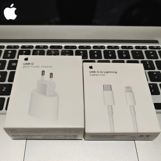 2026 Original 20W USB-C Power Adapter For iphone 17 16 15 mini Pro Max Type C fast charger for Apple Cable for iPhone 14 13 Plus