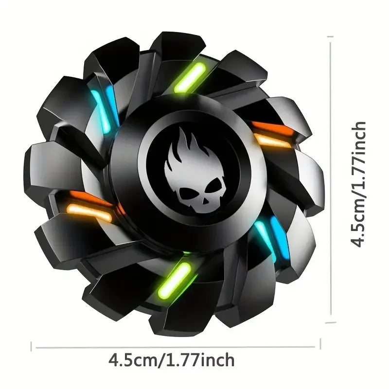 YIJOO Leuchtender Fingerspitzen-Kreisel EDC Sensorik-Spielzeug Metall Leiser Fidget Spinner Regenbogenlicht Fidget Toys