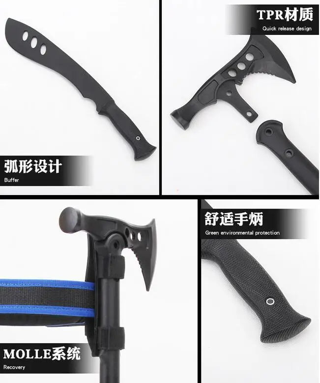 Decoration Training Film Television Props Paintball Hunting TRP Soft Plastic Rubber Knife Axe Dummy Model（plastic material）