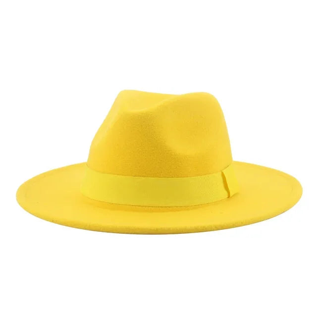 Chapeau Fedora Femme Chapeaux d'hiver pour femmes Bande de ruban Chapeau homme Large bord Classique Beige Mariage Eglise Chapeau melon Nouvelle casquette chapeau femme