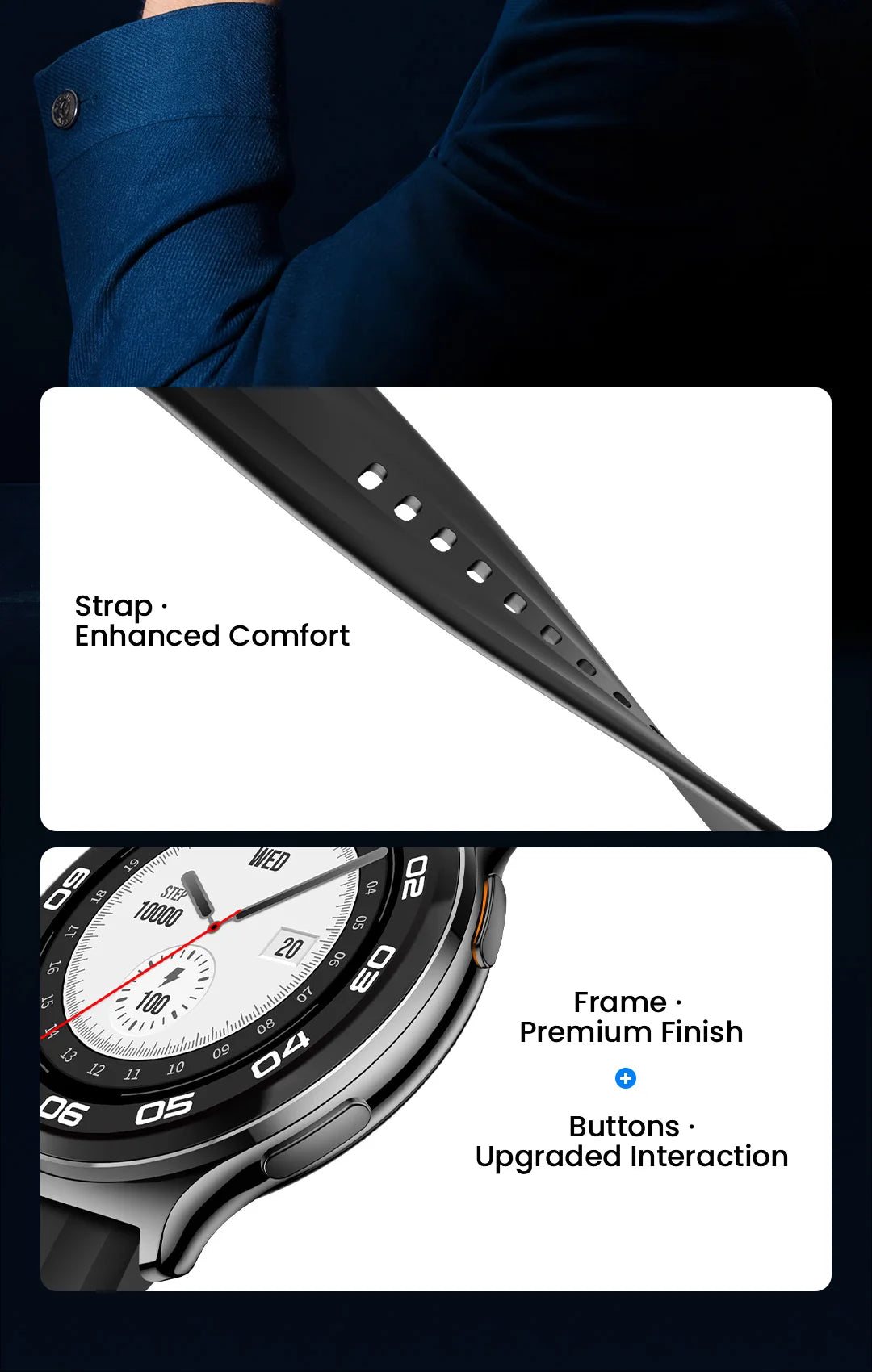 HAYLOU Solar Lite 2 Smartwatch 1,43 Zoll AMOLED-Display 24h Gesundheitsüberwachung 150+ Sportmodi Sprachanrufe Smartwatch 1ATM
