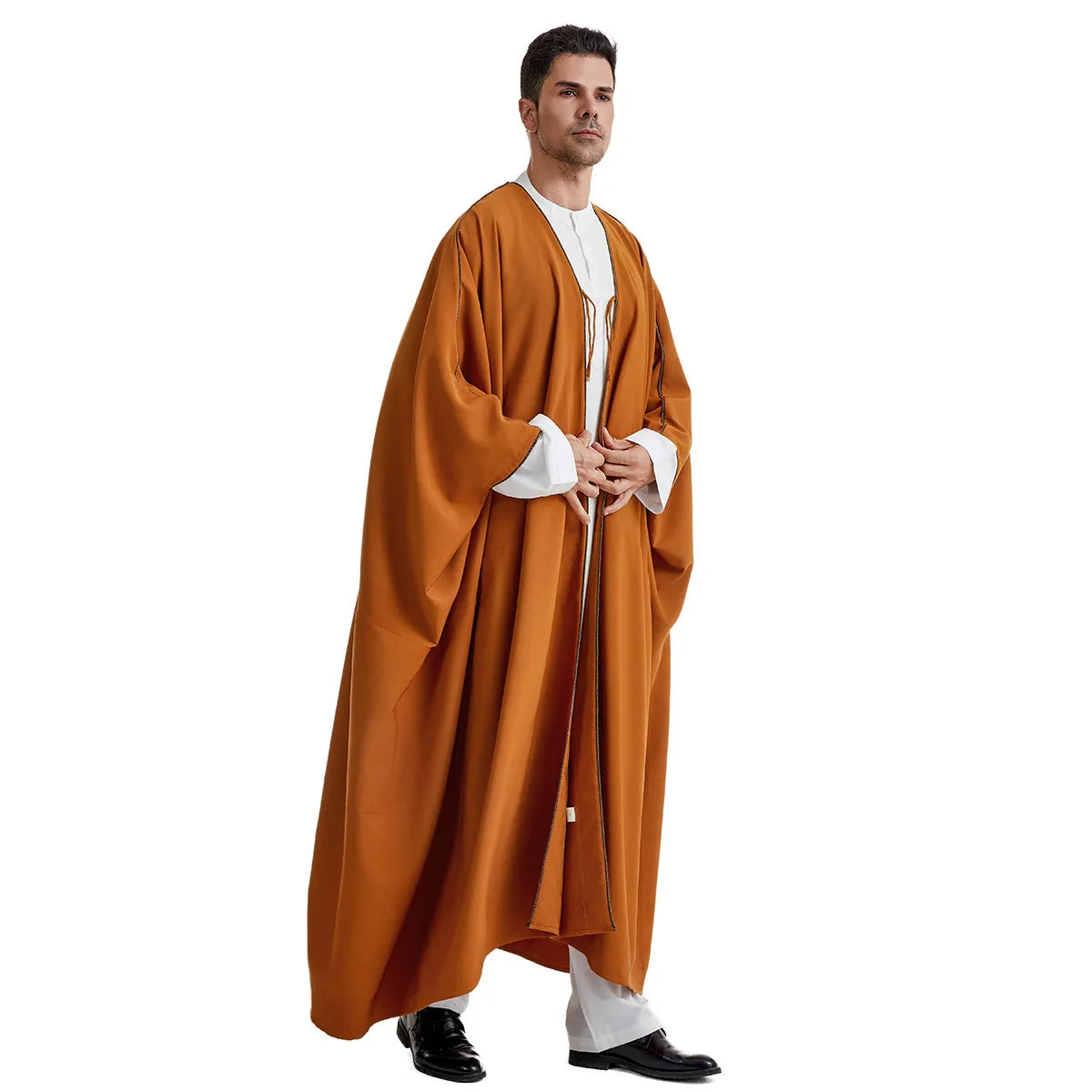 Ramadan Djellaba Eid Abayas Gebets-Kaftan Herren Muslimischer offener Abaya Türkei Arabischer Cardigan Robe Marokko Jubba Thobe Islam Dishdasha