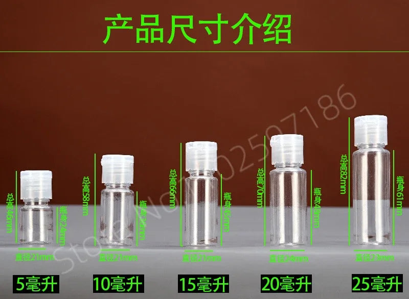 Lot de 30/50/100 flacons compressibles en plastique de 5 à 120 ml avec bouchon à clapet, en PET, pour lotion, shampoing, échantillons cosmétiques, flacons de voyage