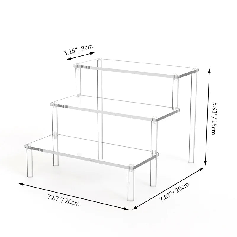 1 Stück mehrschichtiger Acryl-Präsentationsständer Tortenständer hochtransparentes trapezförmiges Ablageregal perfekt für Dessert-Cupcakes