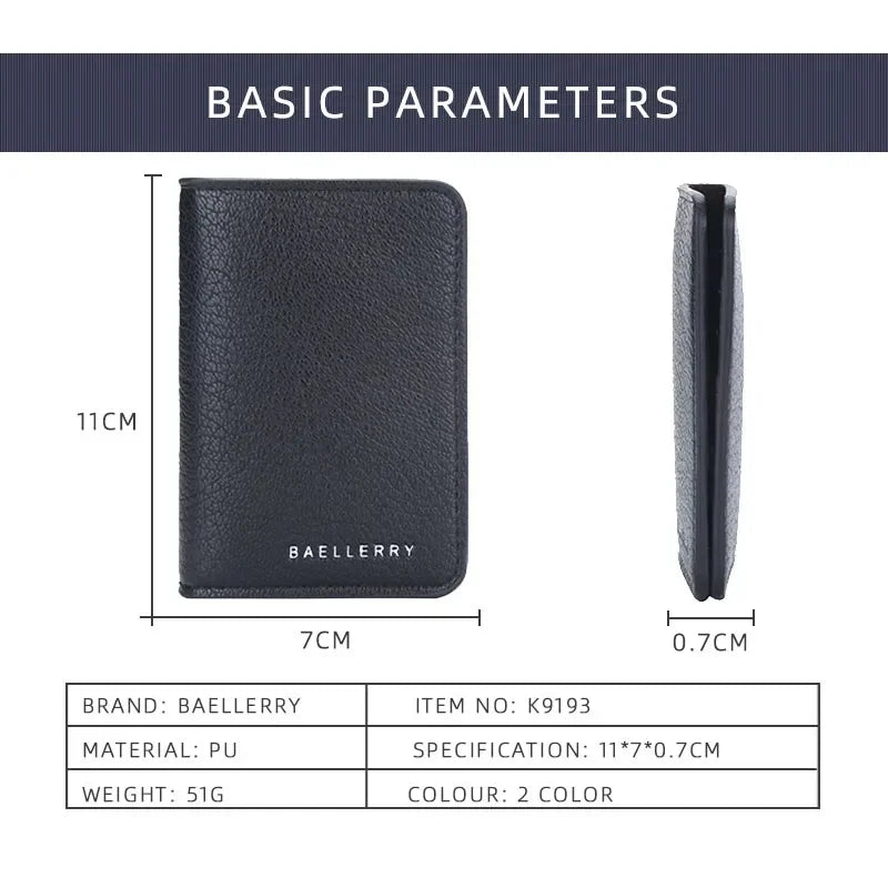 Men's Leather Card Wallet Minimalist Small Thin Purse Soft Slim Mini Credit Card Bank ID Card Holder Wallet for Men